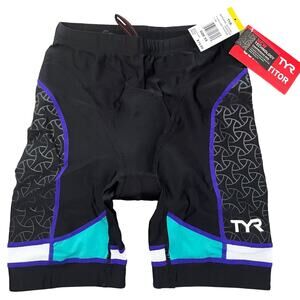 TYR Women Competitor Triathlon Bicycle Short 8" Compression Black Size XS - $75